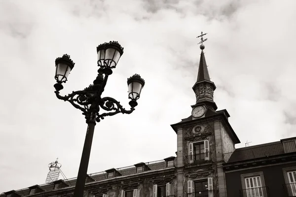 Plaza Borgmästare Historiska Byggnad Madrid Spanien — Stockfoto