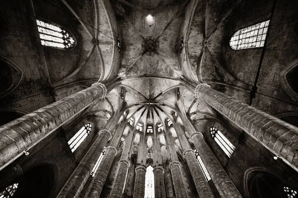 Basilika Santa Maria Del Mar Nahaufnahme Barcelona Spanien — Stockfoto