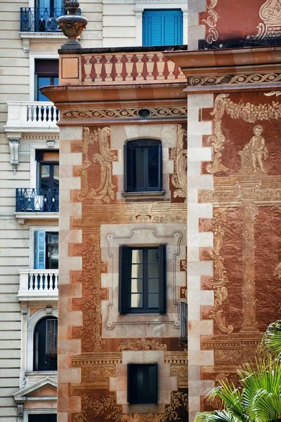 Closeup Bekijken Van Oude Gebouwen Straat Barcelona Spanje — Stockfoto