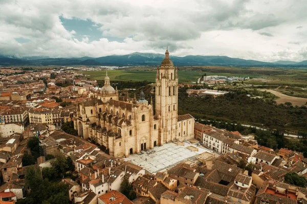 Catedral Segóvia Vista Aérea Espanha — Fotografia de Stock