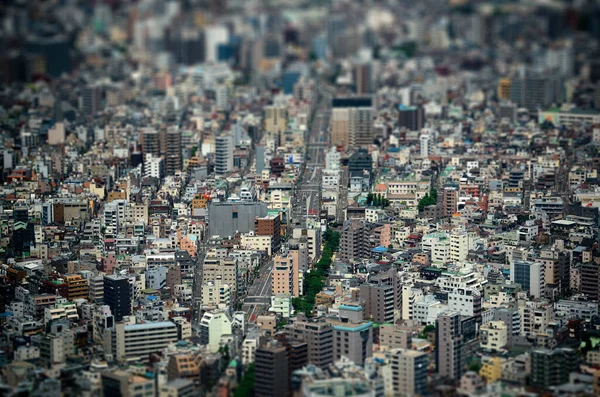 東京都屋上ビュー背景傾きシフト効果 — ストック写真