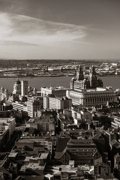 Vista Panorámica Del Horizonte Liverpool Con Edificios Inglaterra Reino Unido —  Fotos de Stock