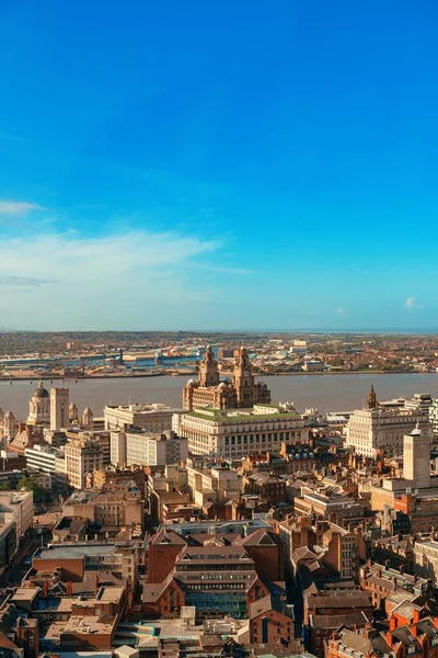 Blick Auf Die Skyline Von Liverpool Mit Gebäuden England Großbritannien — Stockfoto