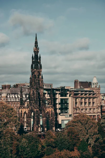 Ngiltere Scott Anıtı Edinburgh Şehir Manzarası — Stok fotoğraf