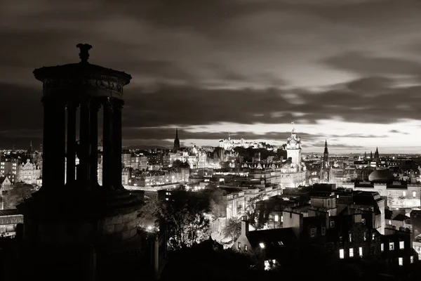 Édimbourg Vue Sur Ville Nuit Royaume Uni — Photo