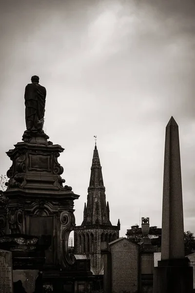 Glasgow Necropolis Cimitero Vittoriano Vista Vicino Scozia Regno Unito — Foto Stock