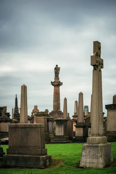 Glasgow Necropolis Cimitero Vittoriano Vista Vicino Scozia Regno Unito — Foto Stock