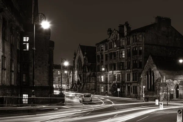 Glasgow University Campus Vista Com Arquitetura Histórica Noite Escócia Reino — Fotografia de Stock