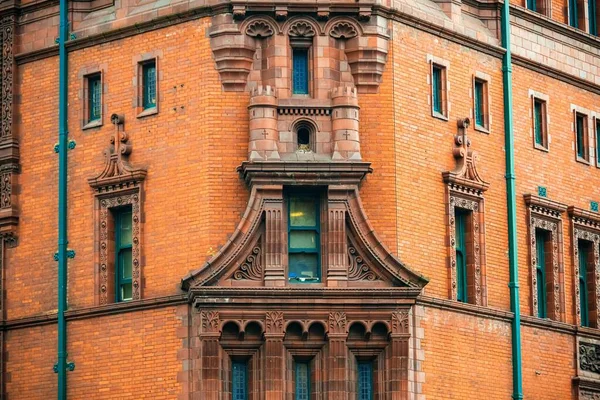 Historical Building Close Seup View Manchester Street England United Kingdom — стоковое фото