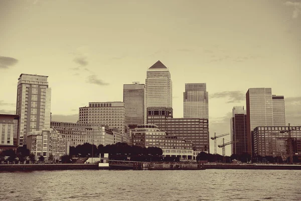 Distretto Degli Affari Canary Wharf Londra Bianco Nero — Foto Stock