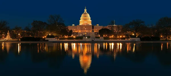 Capitol Hill Waszyngtonie Nocy — Zdjęcie stockowe