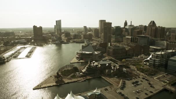Baltimore Vista Dia Terraço Com Arranha Céus — Vídeo de Stock