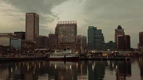 Вид Балтимора Набережную Внутренней Бухте — стоковое видео