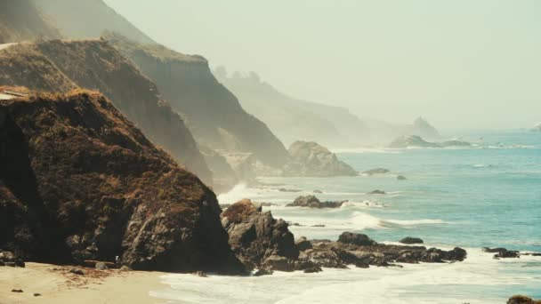 Prachtig Uitzicht Het Landschap Langs Kust Van Big Sur Californië — Stockvideo