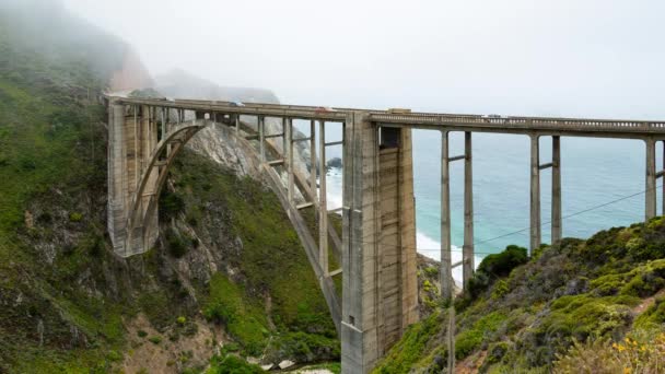 Vista Primer Plano Del Puente Parque Nacional Big Sur California — Vídeos de Stock
