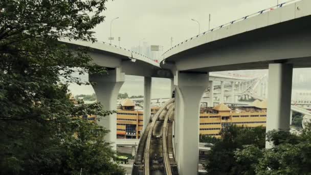 รถไฟใต นฉงช งและสะพานในประเทศจ — วีดีโอสต็อก