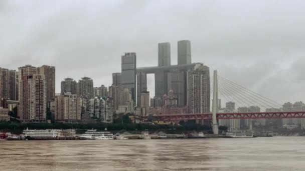 Chongqing Πόλη Timelapse Άποψη Της Αστικής Αρχιτεκτονικής Και Του Αστικού — Αρχείο Βίντεο
