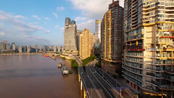 Chongqing Ciudad Timelapse Vista Arquitectura Urbana Paisaje Urbano China — Vídeo de stock