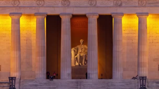 Lincoln Anıtı Nın Washington Deki Yakın Çekim Zamanı — Stok video