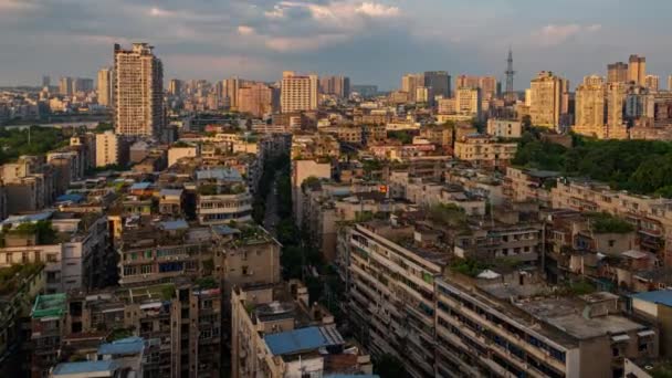 Edifícios Residenciais Timelapse Pôr Sol Crepúsculo Chongqing China — Vídeo de Stock