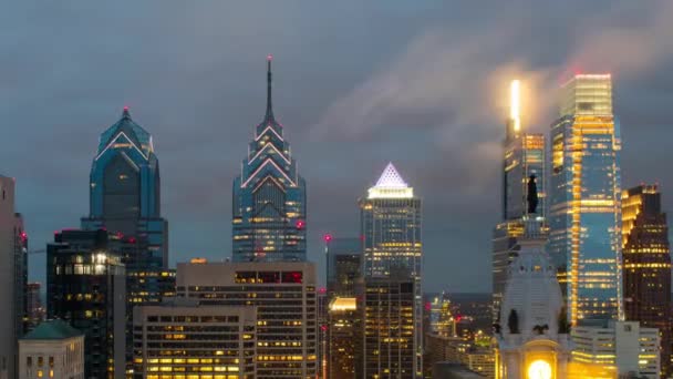 Pohled Střechu Dopoledních Hodinách Filadelfii Pensylvánii — Stock video
