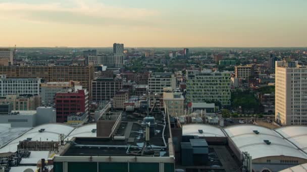 Toit Timelapse Vue Coucher Soleil Crépuscule Philadelphie Pennsylvanie Usa — Video