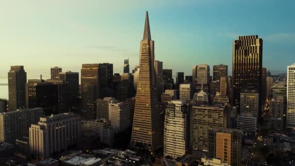 Vista Aérea Del Centro San Francisco Con Edificios Rascacielos California — Vídeos de Stock
