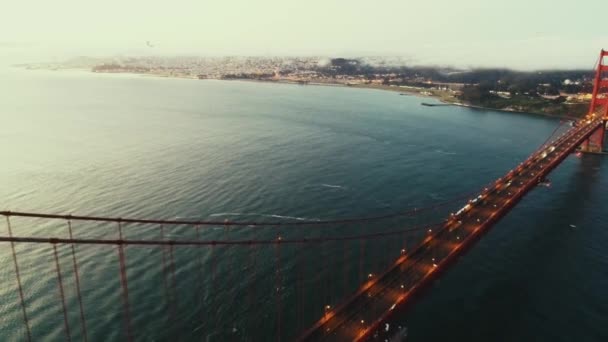 Vista Aérea Del Puente Golden Gate Como Famoso Hito San — Vídeos de Stock