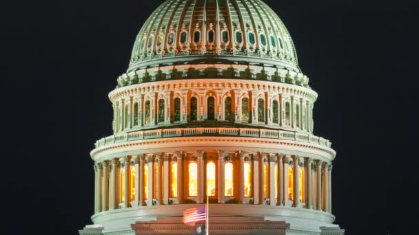 Primer Plano Capitol Hill Ver Timelapse Madrugada Washington — Vídeos de Stock