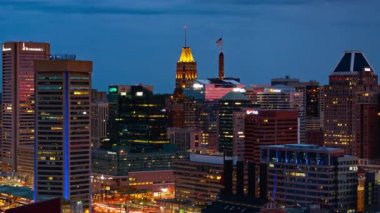 Baltimore 'da gün doğumu zamanı çatı manzarası