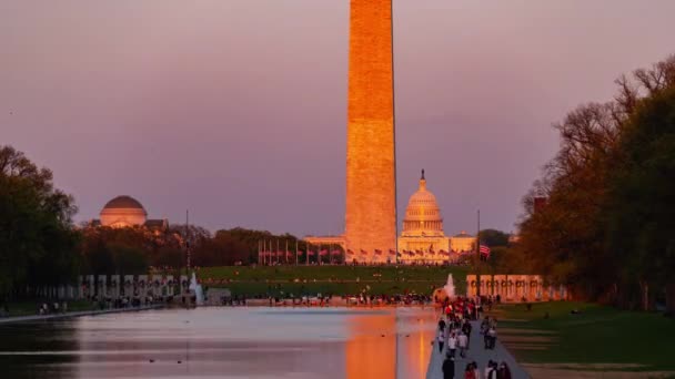 Washington Monument Capitol Hill Mahnmal Des Zweiten Weltkriegs Über Dem — Stockvideo