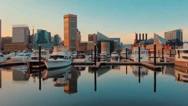 Baltimore Bucht Mit Boot Wasser — Stockvideo