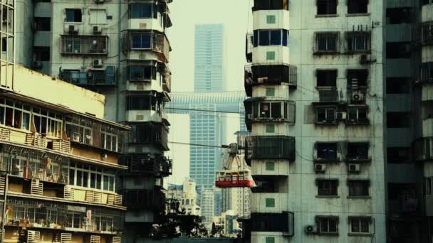 Teleférico Que Mueve Través Edificios Residenciales Centro Ciudad Chongqing China — Vídeos de Stock