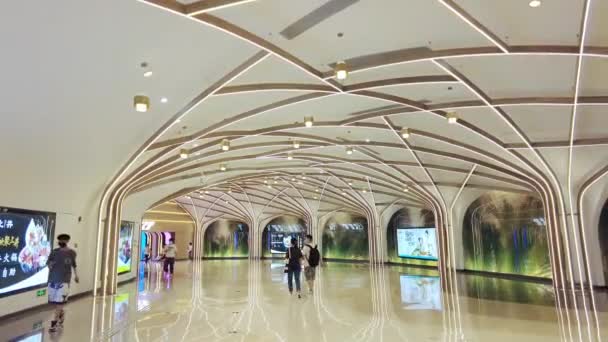 Chongqing Κινα Υχε 2021 Σιδηροδρομικός Σταθμός Και Εμπορικό Κέντρο Εσωτερική — Αρχείο Βίντεο