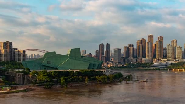 Chongqing Város Timelapse Kilátás Városi Építészet Városkép Kínában — Stock videók