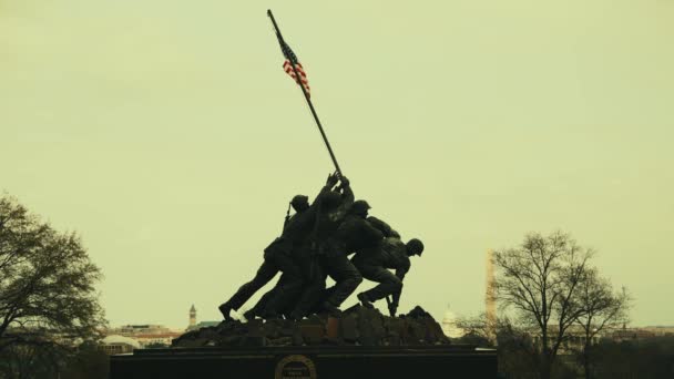 Corpo Fuzileiros Navais Dos Eua Guerra Memorial Close Washington — Vídeo de Stock