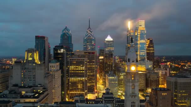 Vista Timelapse Sul Tetto Mattinata Filadelfia Pennsylvania Usa — Video Stock