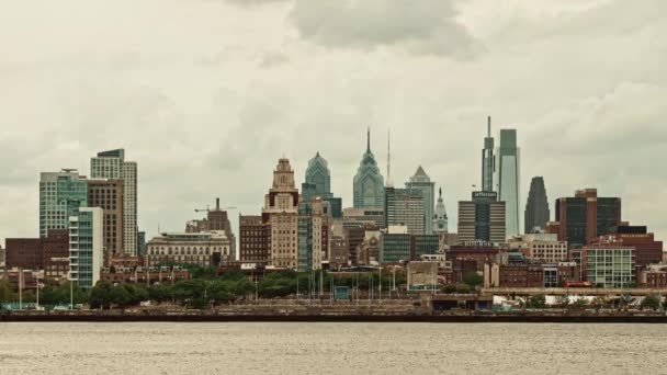 Вид Горизонт Города Филадельфии Штат Пенсильвания Сша — стоковое видео
