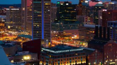 Baltimore 'da gün doğumu zamanı çatı manzarası