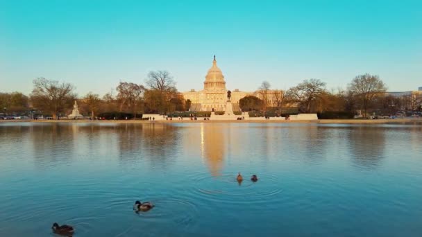 华盛顿特区的美国国会特写镜头 — 图库视频影像