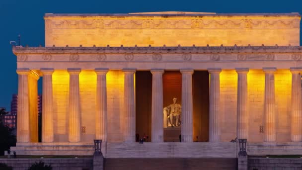 Lincoln Anıtı Nın Washington Deki Yakın Çekim Zamanı — Stok video