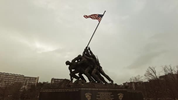 Corpo Fuzileiros Navais Dos Eua Guerra Memorial Close Washington — Vídeo de Stock