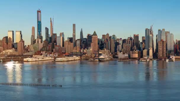 纽约市市中心的天际线与建筑的时间差 — 图库视频影像