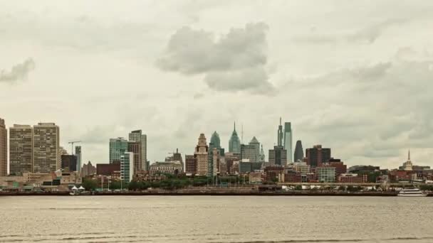 Ville Skyline Timelapse Vue Philadelphie Pennsylvanie Usa — Video