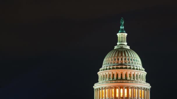 Capitol Hill Closeup Вид Timelapse Рано Вранці Вашингтоні — стокове відео