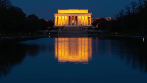 林肯纪念馆特写 华盛顿的日出时间 — 图库视频影像