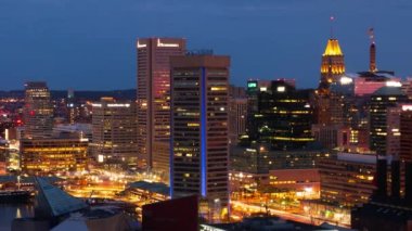 Baltimore 'da gün doğumu zamanı çatı manzarası