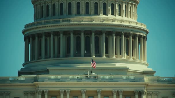 Vista Primer Plano Cúpula Del Capitolio Estados Unidos Washington — Vídeo de stock