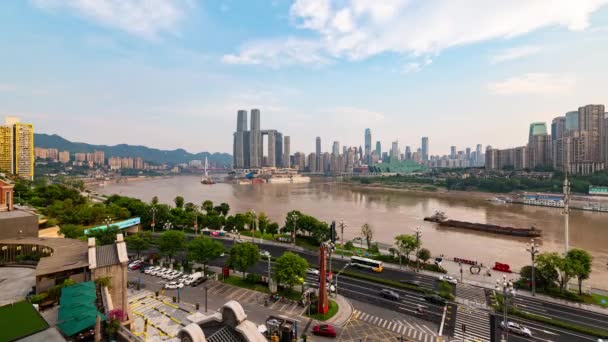Chongqing Város Timelapse Kilátás Városi Építészet Városkép Kínában — Stock videók