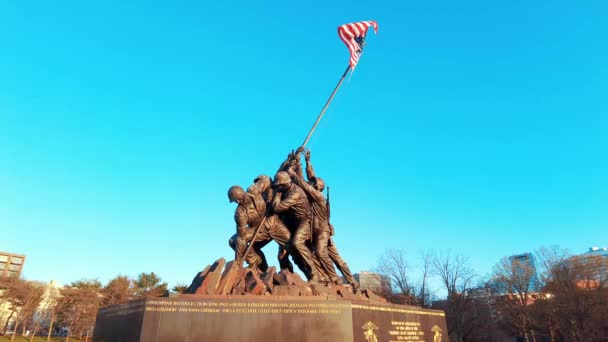 Marine Corps War Memorial Närbild Washington — Stockvideo